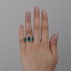 Fancy Emerald Ring // Silver + Green (5.5)