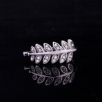 Leaf Ring with CZ Diamonds // Silver (6.5)