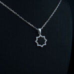 Stylish Octagon Onyx Necklace // Silver + Black
