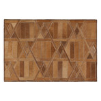 Laredo Wood-Brown Faux Hide Patchwork (10' x 14' Area Rug)