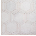 Laredo Honeycomb Ivory Faux Hide Patchwork (10' x 14' Area Rug)