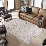 Laredo Neutral Gray Faux Hide Patchwork (10' x 14' Area Rug)