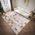 Laredo Taupe Faux Hide Patchwork (10' x 14' Area Rug)