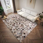 Laredo Gray + Brown Faux Hide Patchwork (10' x 14' Area Rug)