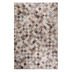 Laredo Gray + Brown Faux Hide Patchwork (10' x 14' Area Rug)