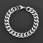 Polished Stainless Steel Curb Chain Bracelet // 8.5"