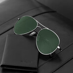 The Aviator Sunglasses // Gunmetal Frame + Green Lens