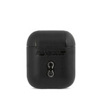 Black On Track // Leather Case With Logo (AirPods 1/2)