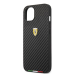 Faux Leather iPhone Case // Carbon Design // Italian Flag Line + Metal Logo (IPHONE 13)