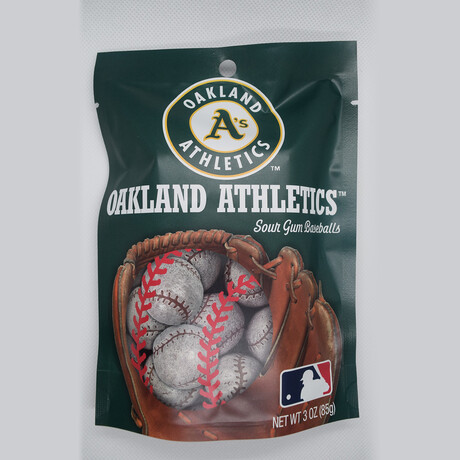 Oakland Athletics Candy Pack (10ct Gummies + 10ct Sour Gumballs)
