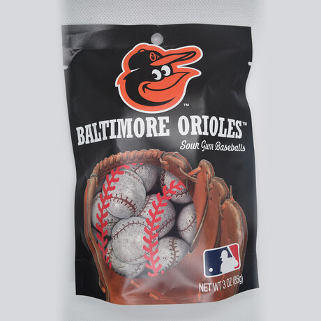 Baltimore Orioles Candy Pack (10ct Gummies + 10ct Sour Gumballs)