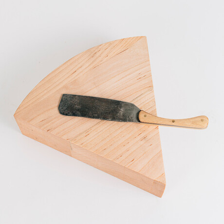 The Cheese Block with Hand Forged Knife (Maple)