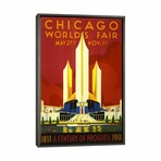 Chicago World's Fair 1933 Vintage Poster by Unknown Artist (26"H x 18"W x 0.75"D)