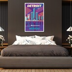Detroit Travel Poster by Jim Zahniser (26"H x 18"W x 0.75"D)