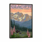 Glacier National Park (Black Bear Family) by Lantern Press (26"H x 18"W x 0.75"D)