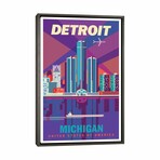 Detroit Travel Poster by Jim Zahniser (26"H x 18"W x 0.75"D)