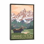 Grand Teton National Park (Moose And Teton Range) by Lantern Press (26"H x 18"W x 0.75"D)