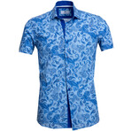Short Sleeve Shirt // Blue Paisley (S)