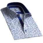 Andrew Short Sleeve Button Up Shirt // White + Blue Floral (M)