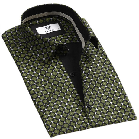 Short Sleeve Shirt // Black + Green Clovers (S)