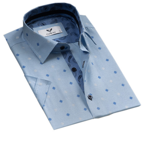 Short Sleeve Shirt // Blue Diamonds (S)