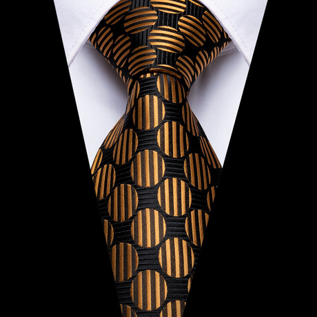 Bond Handcrafted Silk Tie // Black + Gold