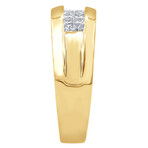 14K Yellow Gold 1.00 Ct Princess Diamond Men’s Ring  // Size 10