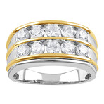 Two Tone 10K Solid Gold 2.00 Ct Diamond Men’s Ring  // Size 10