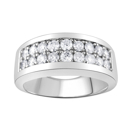 1.00 Ct 14K White Gold Diamond Ring For Men  // Size 10