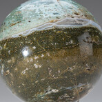 Polished Ocean Jasper Sphere With Acrylic Display Stand // 2.5lb