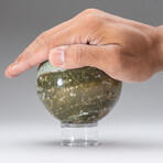 Polished Ocean Jasper Sphere With Acrylic Display Stand // 2.5lb