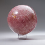 Polished Rose Quartz Sphere With Display Stand