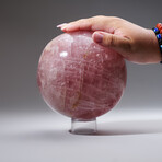 Polished Rose Quartz Sphere With Display Stand