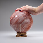 Polished Strawberry Quartz Sphere With Display Stand