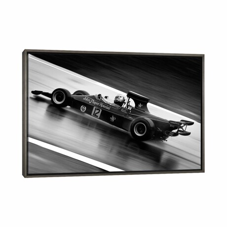 F1 Wet Track Grayscale by Unknown Artist (18"H x 26"W x 0.75"D)