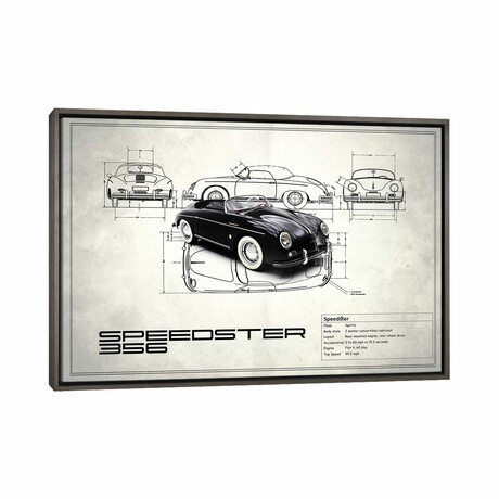 1959 Porsche 356 Speedster by Mark Rogan (18"H x 26"W x 0.75"D)