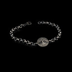 Tree of Life Bracelet Sterling Silver // Antique Silver (L)