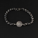 Classy Viking Valknut Bracelet Sterling Silver // Antique Silver (L)