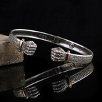 Iron Fist Bracelet Sterling Silver // Antique Silver (L)