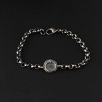 Cool Ouroboros Bracelet Sterling Silver // Antique Silver (L)