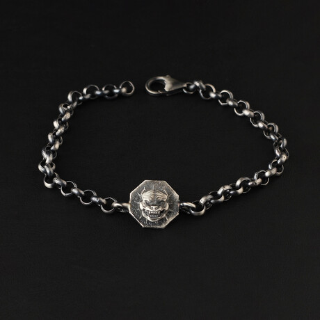 Pitbull Bracelet Sterling Silver // Antique Silver (S)