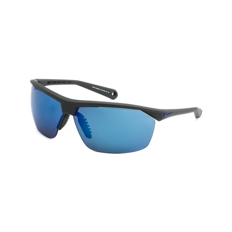Nike Unisex Tailwind Sunglasses // Matte Magnet Gray-Deep Royal Blue + Blue Sky Mirror
