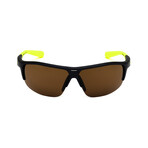 Nike Men's Unisex Run X2 Sunglasses // Matte Obsidian-Volt + Volt
