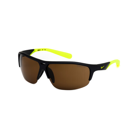 Nike Men's Unisex Run X2 Sunglasses // Matte Obsidian-Volt + Volt
