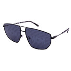 Men's 151S 002 Pilot Sunglasses // Matte Black + Blue