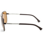 Emporio Armani Men's EA2059-313283-61 Polarized Sunglasses // Matte Brown + Brown