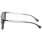 Emporio Armani Men's EA4154F-508887-57 Sunglasses // Matte Blue + Gray