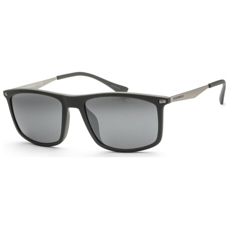 Emporio Armani Men's EA4171U-54376G-57 Sunglasses // Matte Gray + Light Gray Mirror