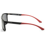 Emporio Armani Men's EA4170-50426G-58 Sunglasses // Matte Black + Light Gray Mirror