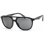 Emporio Armani Men's EA4156-500187-58 Sunglasses // Matte Black + Gray